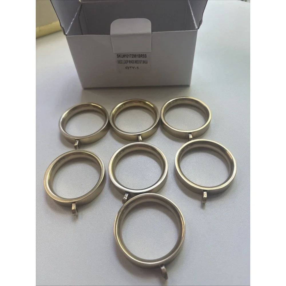 Restoration Hardware Easton Solid Brass Loop Drapery Rings (Set of 7)